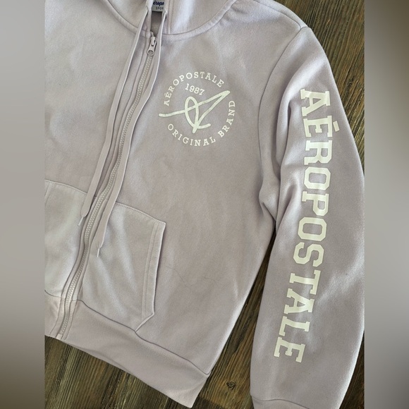 Aeropostale Sport Hoodie Womens Juniors XL Full Zip Lt Purple Hooded Sweatshirt - Picture 11 of 12